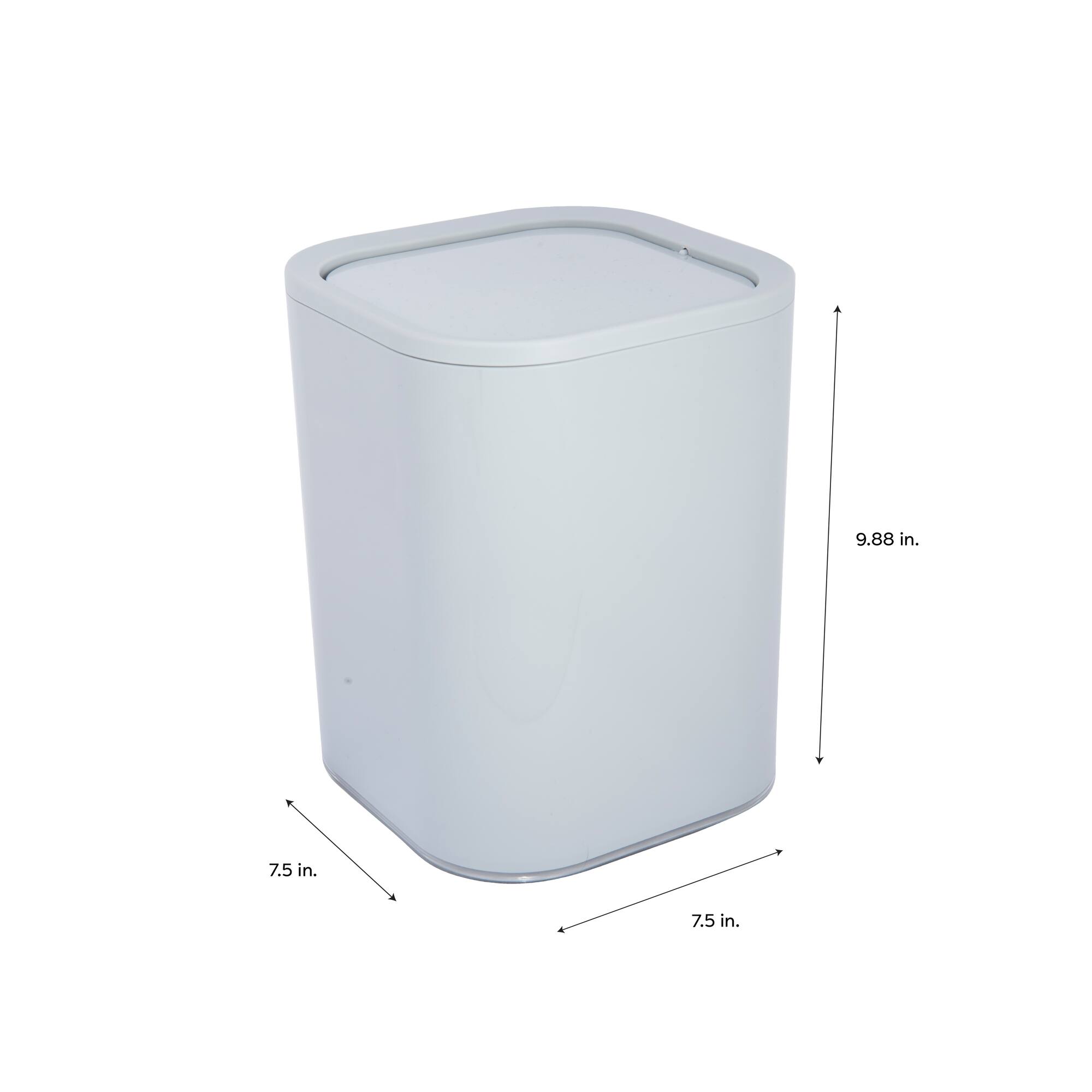 Bath Bliss Gray Acrylic 8L Waste Bin